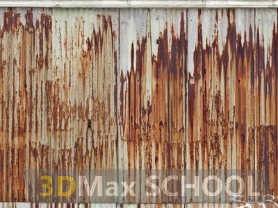 Текстуры металлических профилей, заборов, крыш и жалюзи с грязью и ржавчиной - 96