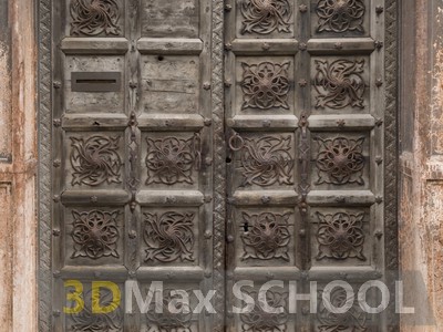 Текстуры деревянных дверей с орнаментами и украшениями - 101