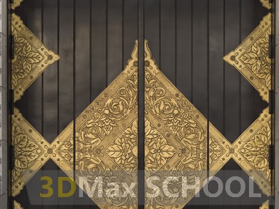 Текстуры деревянных дверей с орнаментами и украшениями - 107
