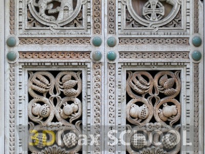 Текстуры деревянных дверей с орнаментами и украшениями - 46