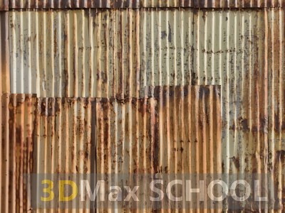 Текстуры металлических профилей, заборов, крыш и жалюзи с грязью и ржавчиной - 94