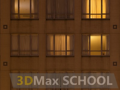 Текстуры фасадов зданий ночью - 3