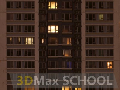 Текстуры фасадов зданий ночью - 6