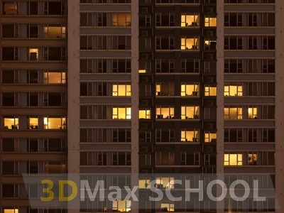 Текстуры фасадов зданий ночью - 7