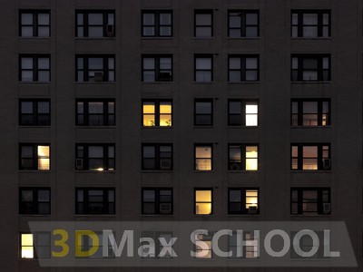 Текстуры фасадов зданий ночью - 20