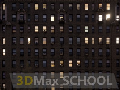 Текстуры фасадов зданий ночью - 21