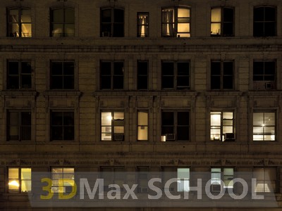 Текстуры фасадов зданий ночью - 25