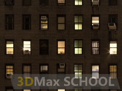 Текстуры фасадов зданий ночью - 59