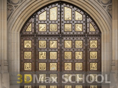 Текстуры деревянных дверей с орнаментами и украшениями - 100