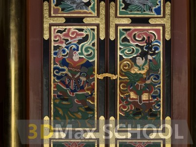 Текстуры деревянных дверей с орнаментами и украшениями - 105