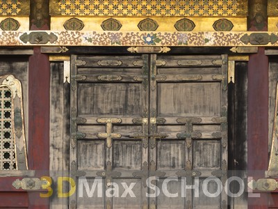 Текстуры деревянных дверей с орнаментами и украшениями - 106
