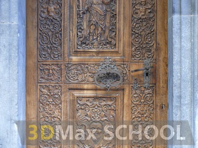 Текстуры деревянных дверей с орнаментами и украшениями - 12