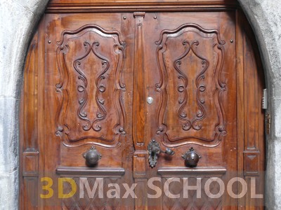 Текстуры деревянных дверей с орнаментами и украшениями - 13