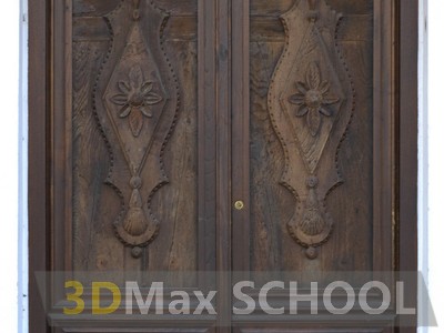 Текстуры деревянных дверей с орнаментами и украшениями - 15