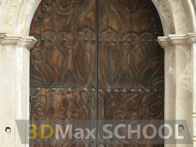 Текстуры деревянных дверей с орнаментами и украшениями - 17