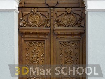 Текстуры деревянных дверей с орнаментами и украшениями - 18