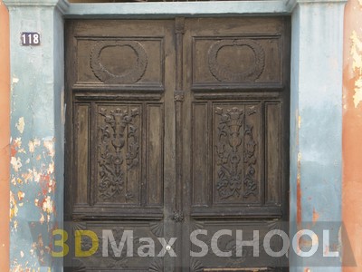 Текстуры деревянных дверей с орнаментами и украшениями - 19