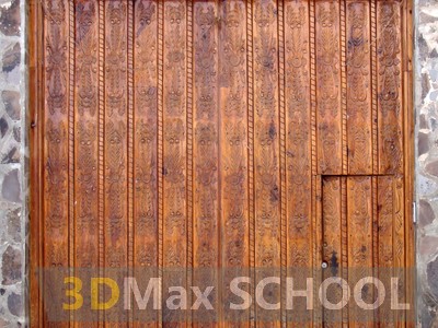 Текстуры деревянных дверей с орнаментами и украшениями - 27