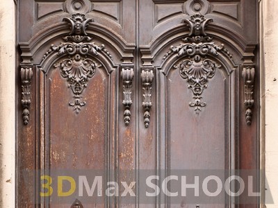 Текстуры деревянных дверей с орнаментами и украшениями - 43