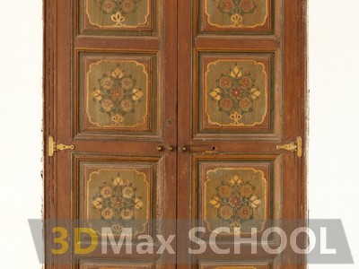 Текстуры деревянных дверей с орнаментами и украшениями - 56