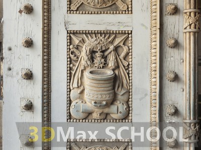 Текстуры деревянных дверей с орнаментами и украшениями - 77