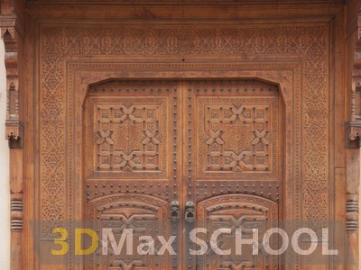 Текстуры деревянных дверей с орнаментами и украшениями - 83