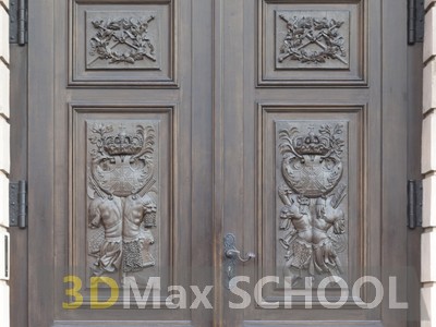 Текстуры деревянных дверей с орнаментами и украшениями - 85