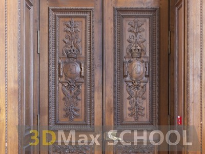 Текстуры деревянных дверей с орнаментами и украшениями - 91