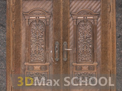 Текстуры деревянных дверей с орнаментами и украшениями - 98