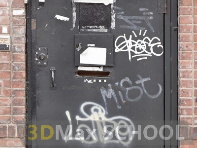 Текстуры металлических дверей с граффити - 15