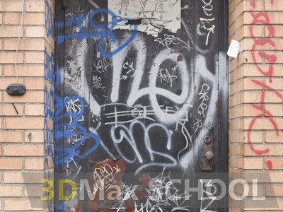 Текстуры металлических дверей с граффити - 16