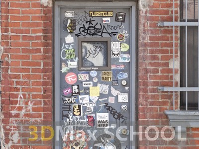Текстуры металлических дверей с граффити - 18