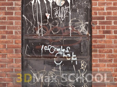 Текстуры металлических дверей с граффити - 19
