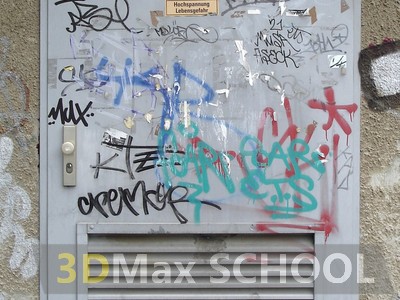 Текстуры металлических дверей с граффити - 2