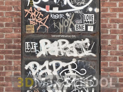 Текстуры металлических дверей с граффити - 20