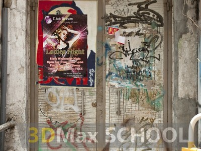 Текстуры металлических дверей с граффити - 23
