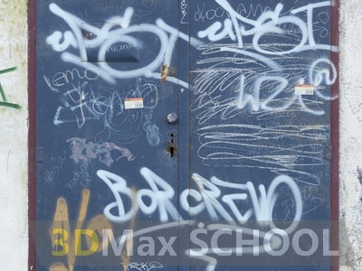 Текстуры металлических дверей с граффити - 27